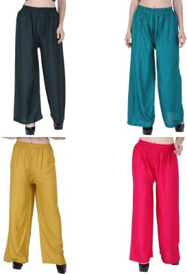 Airish Creations Regular Fit Women Yellow, Black, Dark Green, Pink Trousers