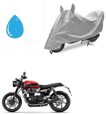 SRENTERPRISES Two Wheeler Cover for Triumph(Twin, Silver)