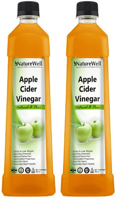 Naturewell Apple Cider Vinegar with Mother Vinegar For weight loss Pack Of 2 (G)Pro Vinegar(2 x 500 ml)