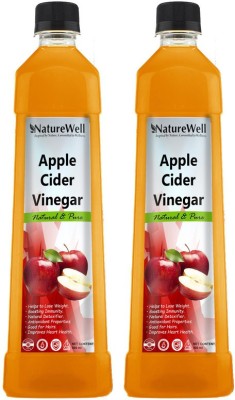 Naturewell Raw Apple Cider Vinegar with Mother for Weight Loss Vinegar Pack Of 2 (REGE) Vinegar(2 x 500 ml)