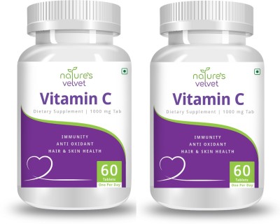 Natures Velvet Lifecare Vitamin C 1000mg, 60 Tablets - Pack of 2(2 x 60 No)