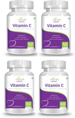 Natures Velvet Lifecare Vitamin C 1000mg, 60 Tablets - Pack of 4(4 x 60 No)