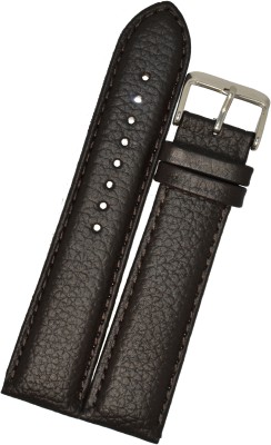 SURU Grain Padded D647 20 mm Genuine Leather Watch Strap(Dark Brown)