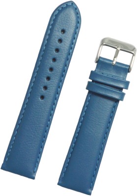 SURU Plain Padded Taper D69 20 mm Genuine Leather Watch Strap(Blue)