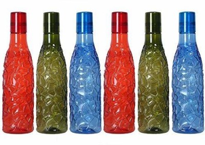 Luxafare Plastic Water Bottles For Drinking School College Office & Kitchen Set 1 Ltr(Set of 6, Multicolor) 1000 ml Water Bottles(Set of 6, Multicolor)
