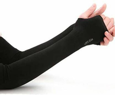 4 YOU Cotton Arm Sleeve For Men & Women(Free, Black)