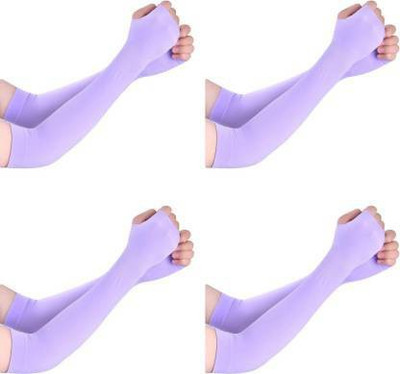 4 YOU Cotton Arm Sleeve For Men & Women(M, Purple)