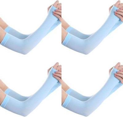 4 YOU Cotton Arm Sleeve For Men & Women(M, Blue)
