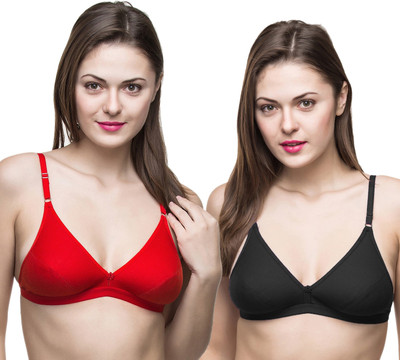 Docare Women Full Coverage Non Padded Bra(Red, Black)