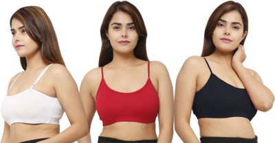 Star Fashion Noida Women T-Shirt Non Padded Bra(White, Red, Black)