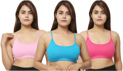 Star Fashion Noida Women T-Shirt Non Padded Bra(Pink, Blue, Pink)