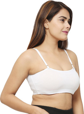 Star Fashion Noida Single Strip Sports Bra Women Sports Non Padded Bra(White)