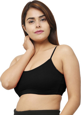 Star Fashion Noida Single Strip Sports Bra Women Sports Non Padded Bra(Black)