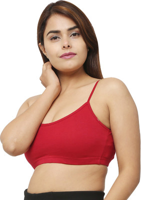 Star Fashion Noida Single Strip Sports Bra Women Sports Non Padded Bra(Red)