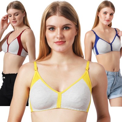 X-WELL Women Sports Non Padded Bra(Yellow, Blue, Maroon)