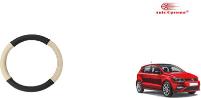Auto Oprema Steering Cover For Volkswagen Polo(Black, Beige, Leather)