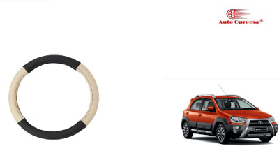Auto Oprema Steering Cover For Toyota Etios(Black, Beige, Leather)
