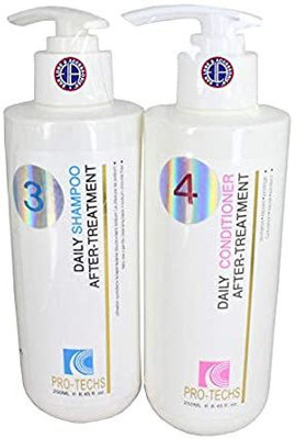 PRO-TECHS After Keratin Treatment Shampoo and Conditioner Set (250ml each) For Daily Use Cleansing Duo For Dry to Normal Hair for Men and Women(1 Items in the set)