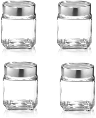 SkyKey Glass Grocery Container  - 580(Pack of 4, Clear)