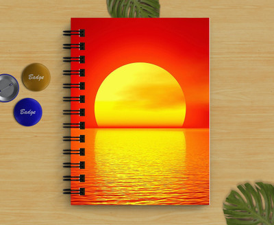 DI-KRAFT Handcrafted Sunset Print diary A5 Diary Unruled 160 Pages(Multicolor)