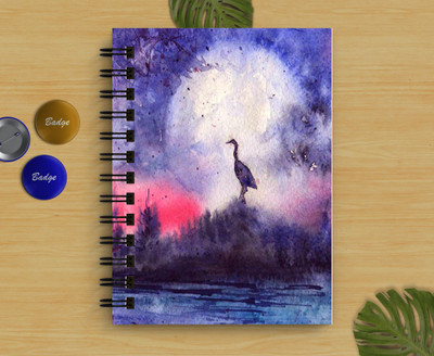 DI-KRAFT Handcrafted Blue Print diary A5 Diary Unruled 160 Pages(Blue)