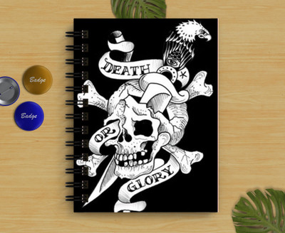 DI-KRAFT Handcrafted Horror Print diary A5 Diary Unruled 160 Pages(Black)