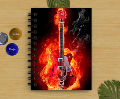 DI-KRAFT Handcrafted Guitar Print diary A5 Diary Unruled 160 Pages(Multicolor)