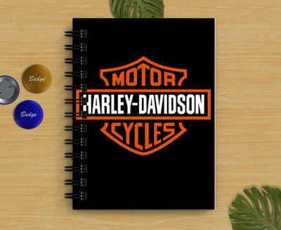 DI-KRAFT Handcrafted Motor Cycle Print diary A5 Diary Unruled 160 Pages(Black)