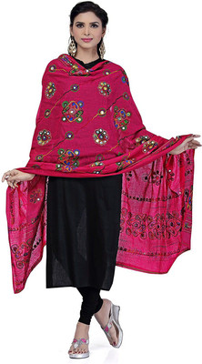 archana fashion club Pure Cotton Embroidered, Embellished Women Dupatta