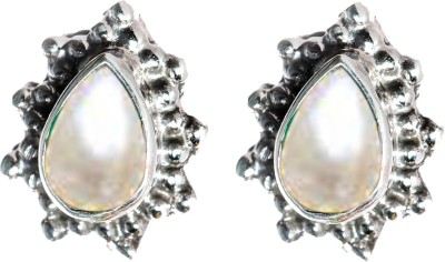 jsaj 925 Sterling silver PEARL STONE STUDD TOPS for Girls and Womens Pearl Sterling Silver Stud Earring