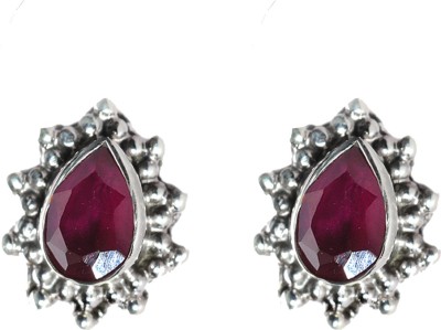 jsaj 925 Sterling silver RUBY STONE STUDD TOPS for Girls and Womens Ruby Sterling Silver Stud Earring