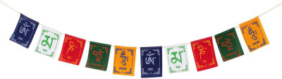 PARTY MIDLINKERZ Tibetan Prayer Flags Rectangle Car Window Flag(Polyester)