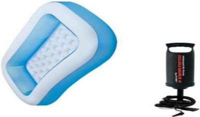 ECOM BHARAT AS4 Inflatable Swimming Pool, Inflatable Toy Pump(Blue, White)