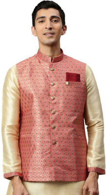 MANYAVAR Sleeveless Self Design Men Jacket