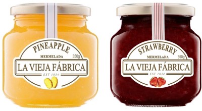 La Vieja Fabrica Strawberry Jam and Pineapple Jam (Each 350gm)-Combo Pack 700 g(Pack of 2)