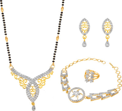 anjni creation Alloy Gold, Black Jewellery Set(Pack of 1)