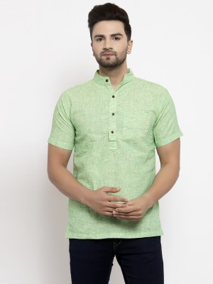 Sayesha Men Solid Straight Kurta(Green)