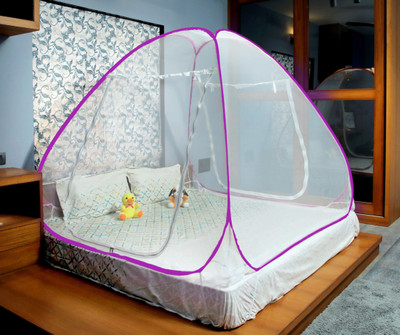 Flipkart SmartBuy Foldable Double Bed Polyester Washable Adults Mosquito Net(Purple, Tent)