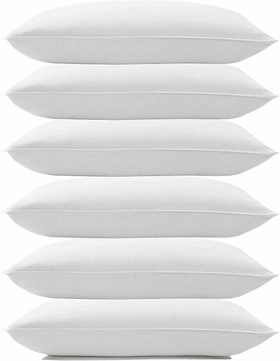 NC COMFORTS WHITE SOFT COMFORTS PILLOW Microfibre Solid Cushion Pack of 6(White)