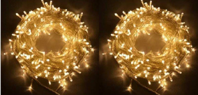 METTSTONE 90 LEDs 19.91 m Gold Steady String Rice Lights(Pack of 2)