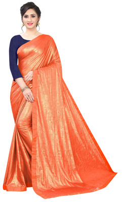 jashvicreation Embellished Bollywood Silk Blend, Art Silk Saree(Orange)