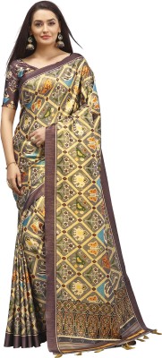 Ratnavati Printed Bollywood Silk Blend, Art Silk Saree(Green)