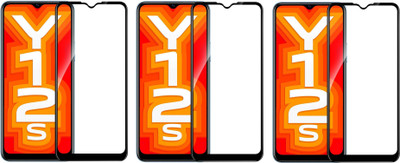 ISAAK Edge To Edge Tempered Glass for Vivo Y12s(Pack of 3)