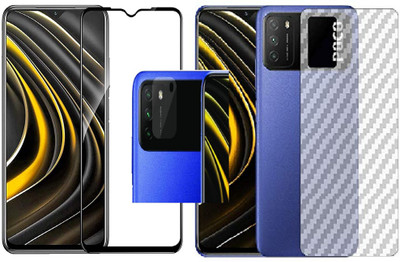 COVER CAPITAL Front and Back Tempered Glass for xiaomi poco m3(Pack of 3)