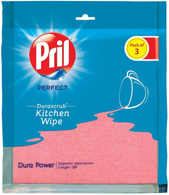 Pril Durascrub Kitchen Wipe 3 Pcs Sponge Wipe(Regular, Pack of 3)