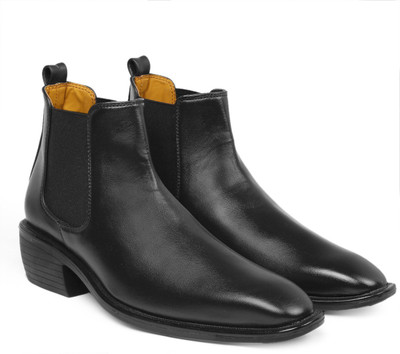 YUVRATO BAXI Latest Comfort And Fit Slip-On Men's Boots Slip On For Men(Black , 10)