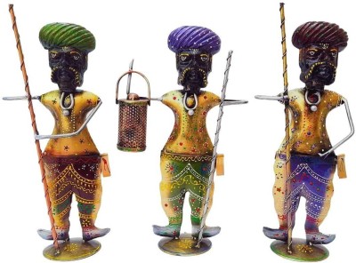 Apkamart Tribal Man Showpiece Set Decorative Showpiece  -  36 cm(Iron, Multicolor)