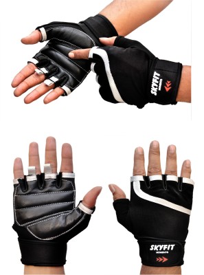 SKYFIT COMBO PACK 2 Super Comfortable Gym Sports Gloves Gym & Fitness Gloves(Black)