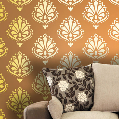 Decorze Reusable wall painting Stencil DMWS_85 Reusable wall painting Stencil Stencil(Pack of 1, Motif and paisley)