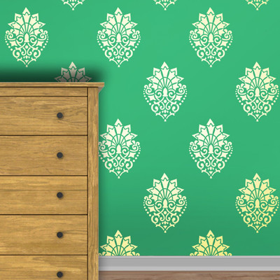 Decorze Reusable wall painting Stencil DMWS_84 Reusable wall painting Stencil Stencil(Pack of 1, Motif and paisley)